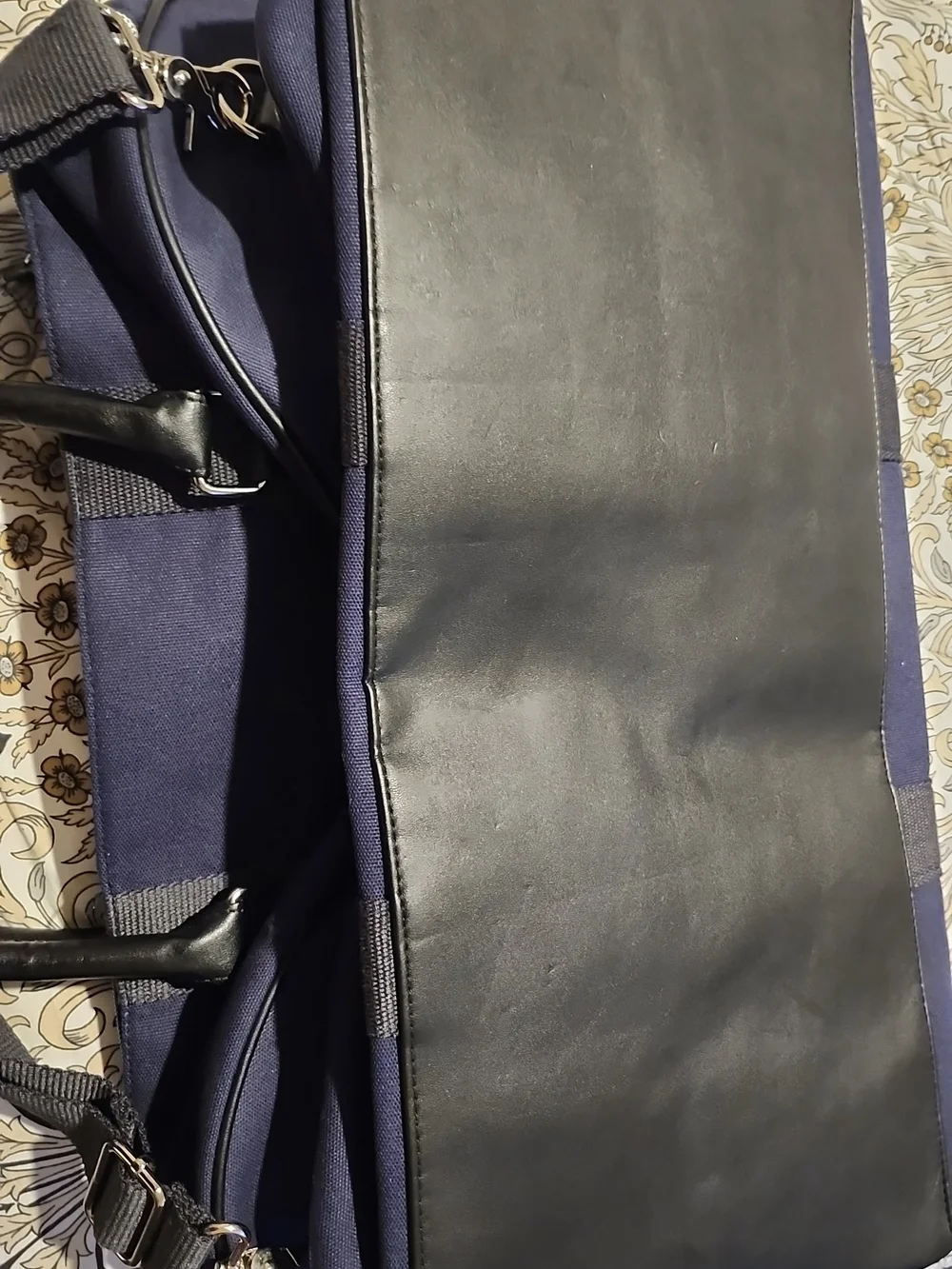 Polo by Ralph Lauren Navy Canvas Duffel with Silver Logo